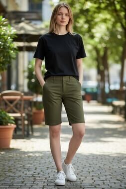 Red Star Olive Green Chino Shorts – Size 6 / 28 | NEW